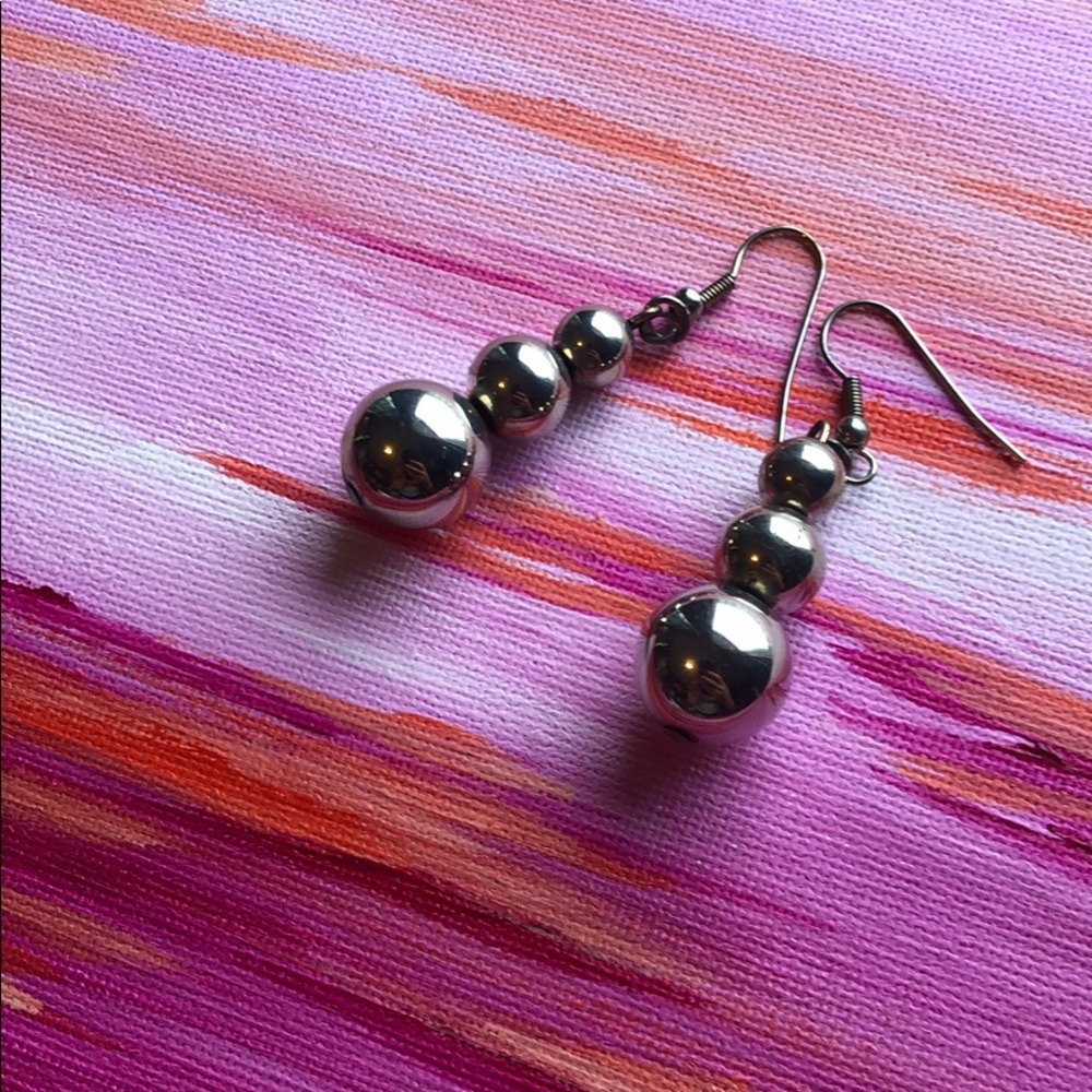 Vintage Silver Ball Earrings